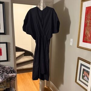 Elegant Black faux Wrap Dress